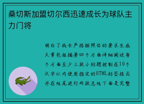 桑切斯加盟切尔西迅速成长为球队主力门将